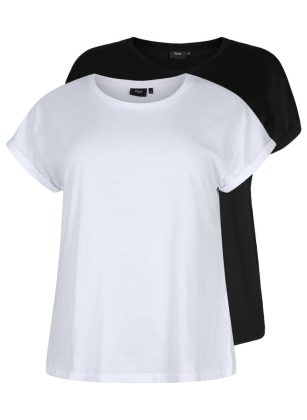 2Er-Pack Kurzärmlige T-Shirts Zizzi Damen T-Shirts & Tops Wei&Szlig; Produktqualitätsmanagement – 1