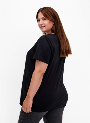 Baumwoll-T-Shirt Mit Pailletten Zizzi Exportieren Damen T-Shirts & Tops Schwarz – 1