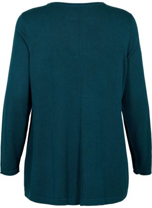 Bestehendes Produkt Cardigans & Strick Zizzi Gestrickte Bluse Aus Baumwoll-Viskose-Mischung Blau Damen – 1