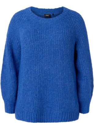 Blau Gestrickter Pullover Mit Wolle Und Raglanärmeln Cardigans & Strick Damen Zizzi Preisnachlass – 1