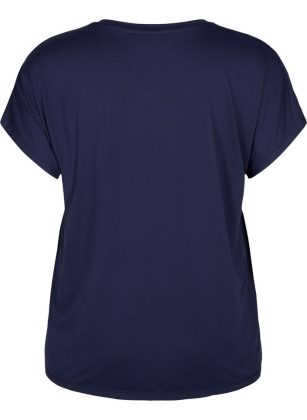Blau Kurzarm Trainingsshirt Sportbekleidung Zizzi Rabattaktion Damen – 1