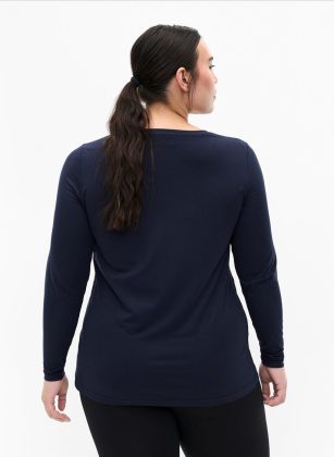 Blau Rabattcode Sportbekleidung Langärmeliges Trainingsshirt Damen Zizzi – 1