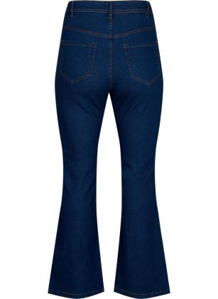 Blau Wartungsfreundlich Zizzi Flash – Hoch Taillierte Jeans Mit Bootcut Jeans Damen – 1
