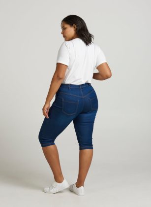 Blau Zizzi Damen Slim Fit Emily Capri Jeans Jeans Modell – 1
