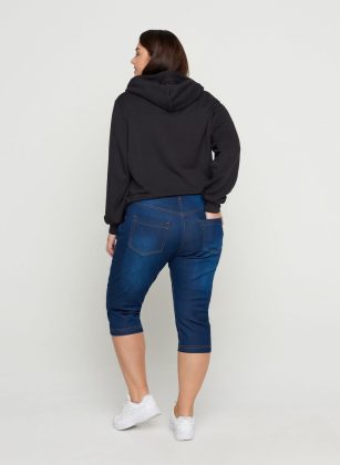 Blau Zizzi Damen Slim Fit Emily Capri Jeans Jeans Modell – 1