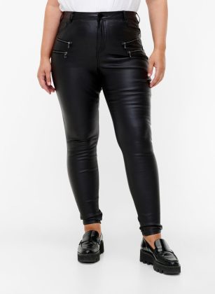 Damen Beschichtete Amy Jeans Mit Reißverschluss Detail Zizzi Schwarz Jeans Preisanpassung – 1