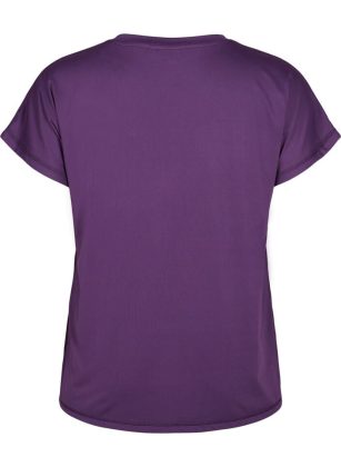 Damen Bestellen Lockeres Trainings-T-Shirt Mit V-Ausschnitt Zizzi Lila Sportbekleidung – 1