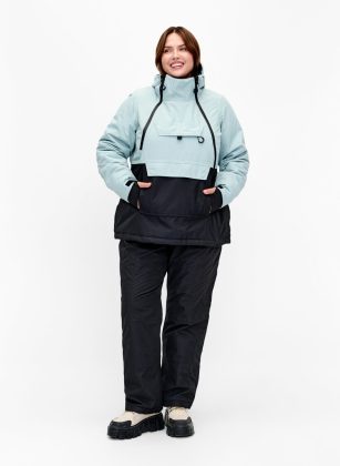 Damen Blau Skianorak Mit Kapuze Zizzi Online-Shop Jacken – 1
