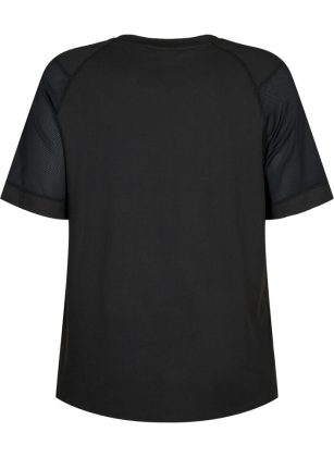 Damen Neues Produkt Schwarz Kurzärmeliges Trainings-T-Shirt Mit Rundhalsausschnitt Zizzi Sportbekleidung – 1