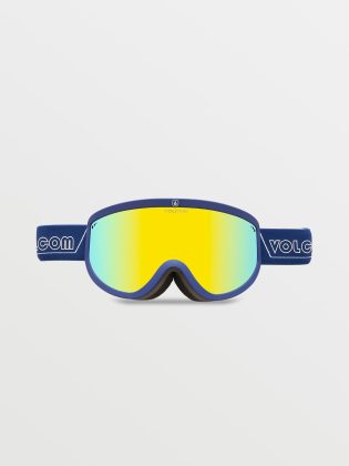 Herren Volcom Footprints Dark Blue/White Goggle – Gold Chrome Snow-Brillen Gold Chrome – 1