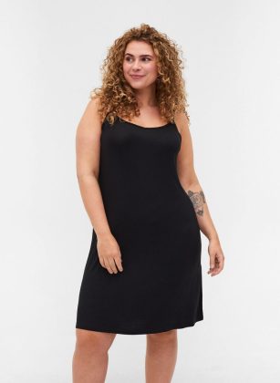 Kleider Einfarbiges Unterkleid Aus Viskose Schwarz Damen Kaufen Zizzi – 1