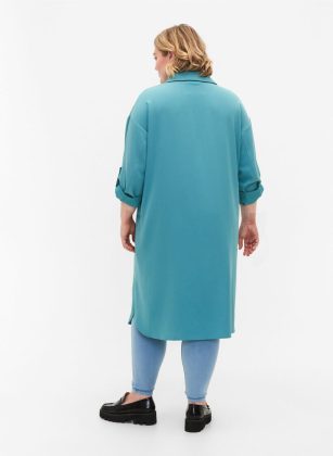 Lange Hemdjacke Mit Knopfverschluss Verkauf Jacken Blau Damen Zizzi – 1