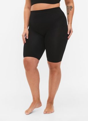 Shorts Damen Schwarz Zizzi Material 2-Pack Nahtlose Basic Kurze Hosen – 1