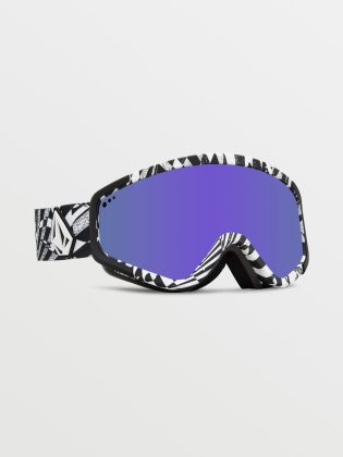 Snow-Brillen Purple Chrome Herren Volcom Attunga Op Art Goggle (+ Bonus Lens – Yellow) – Purple Chrome – 1