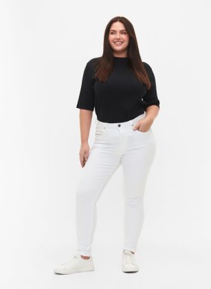 Wei&Szlig; Produkt Zizzi Damen Jeans Super Slim Amy Jeans Mit Hoher Taille – 1