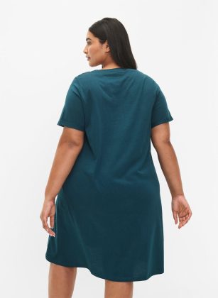 Zizzi Damen GrÜN Kaufen Kurzärmeliges Nachthemd Aus Bio-Baumwolle Nachtwäsche – 1