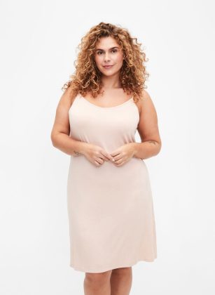 Zizzi Kleider Damen Vanille Produktqualitätskontrolle Einfarbiges Unterkleid Aus Viskose – 1