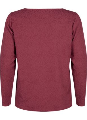 Zizzi Rot T-Shirts & Tops Ware Langärmelige Bluse Mit Textur Damen – 1